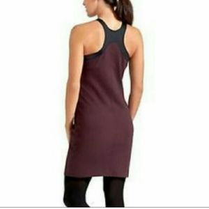 Athleta whirlwind racer back tank dress built in‎ shelf bra Plum new LYCRA NWT